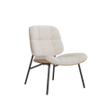 Mid-Century Modern Armless Accent Chair, Wide Tufted Chenille, Beige | Wide Seat for Cross-Legged Sitting, Tufted Bentwood Frame, Upholstered Chenille, Metal Legs, Living Room & Bedroom, 300LBS