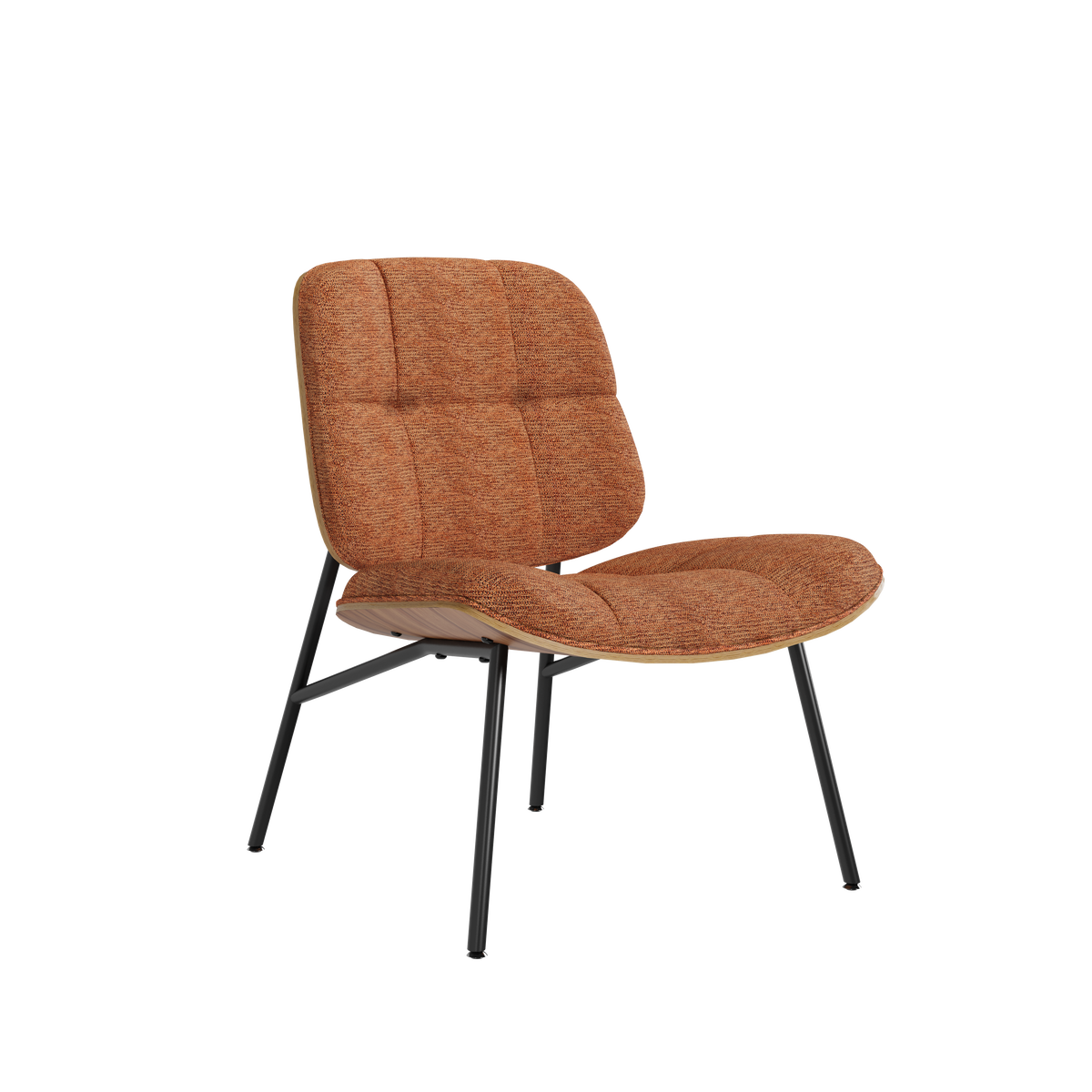 Mid-Century Modern Armless Accent Chair, Wide Tufted Chenille, Beige | Wide Seat for Cross-Legged Sitting, Tufted Bentwood Frame, Upholstered Chenille, Metal Legs, Living Room & Bedroom, 300LBS