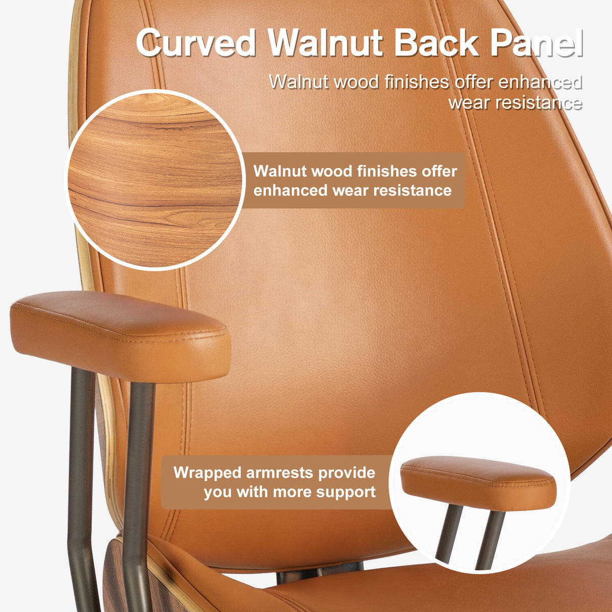 High Back Ergonomic Office Chair, with Headrest & Arms, Black | Faux leather executive chair, high-back with headrest, padded armrests, adjustable swivel, ideal for home office & workspace